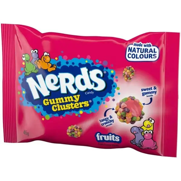 Nerds Gummy Cluster Fruits gyümölcsös rágós cukorka 45g