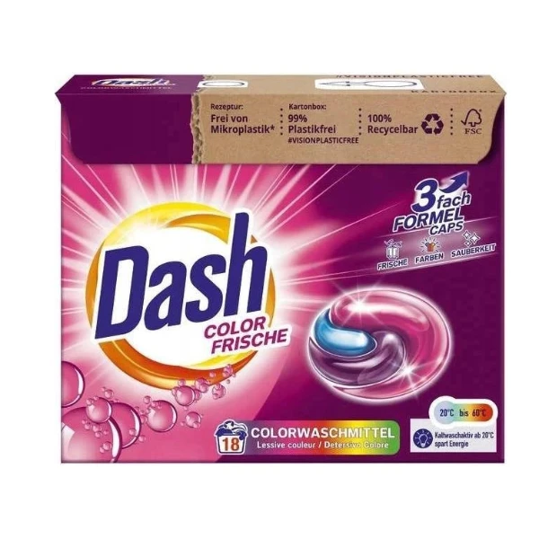 Dash Caps Color 3 az 1-ben 18db lágy mosókapszula 448,2 gr