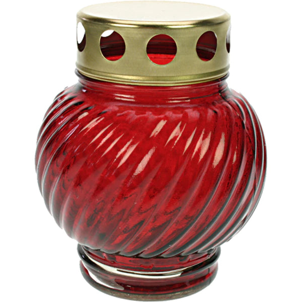 Kegyeleti mécses lámpa üveg 13,5x9,5cm piros