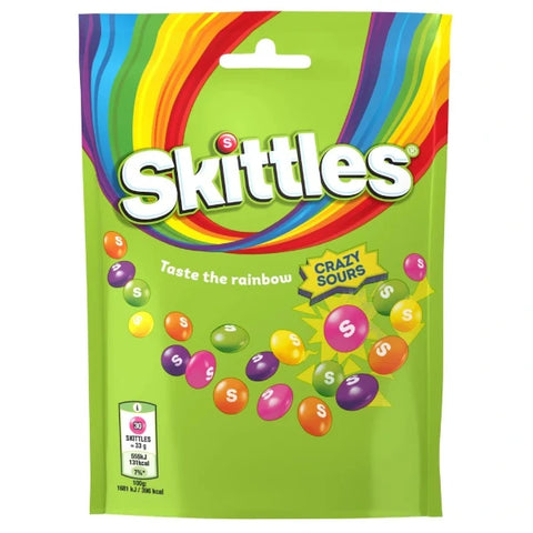 Skittles Crazy Sours rainbow 136 g-os     ..