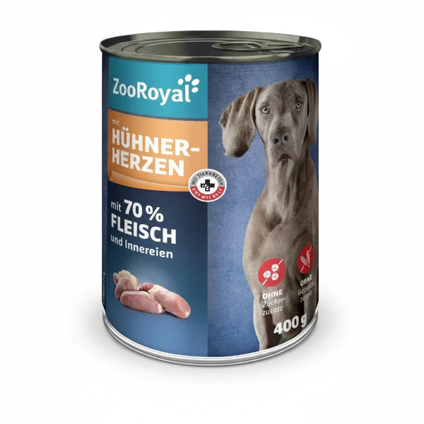 ZooRoyal nedves kutyaeledel csirkeszív, 400g