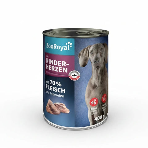 ZooRoyal nedves kutyaeledel marhaszívvel, 400g