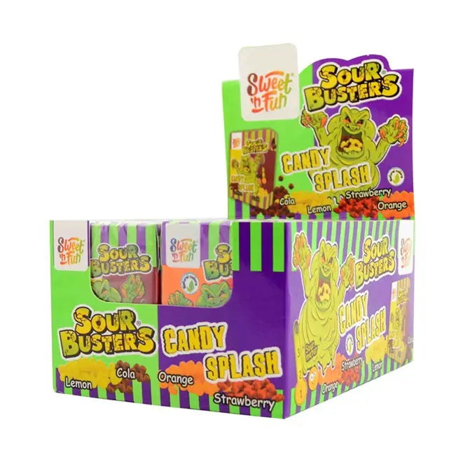 Sour Busters Candy Splash savanyú cukorka Eper és Narancs 45g