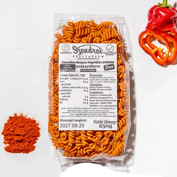 Durum Szendrei Hot Calorina's Orsó Száraztészta 250gr. - 30% zöldségtartalommal