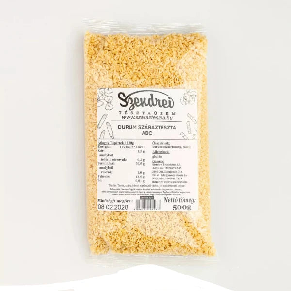 Durum Szendrei ABC Száraztészta 500gr.