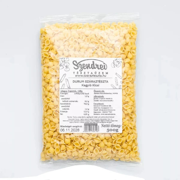 Durum Szendrei Kagyló Kicsi Száraztészta 500gr.