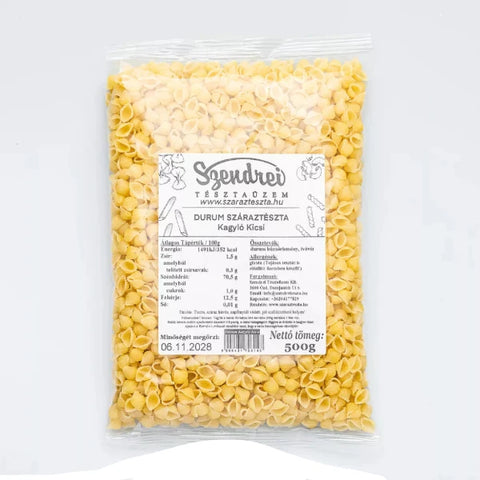 Durum Szendrei Kagyló Kicsi Száraztészta 500gr.