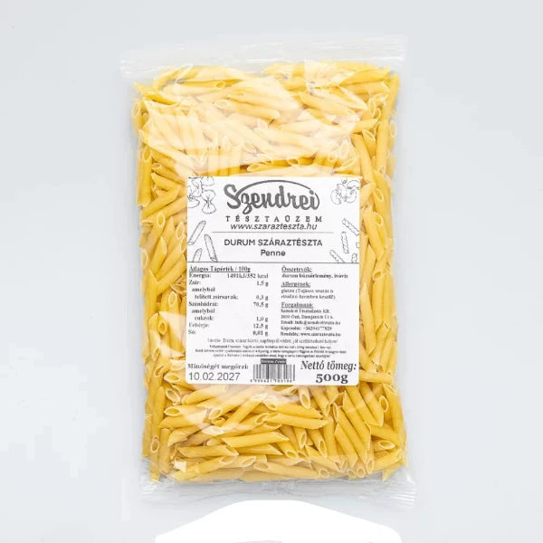 Durum Szendrei Penne Száraztészta 500gr.