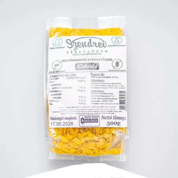 Gluténmentes Kiskocka 500gr. - Szendrei Száraztészta