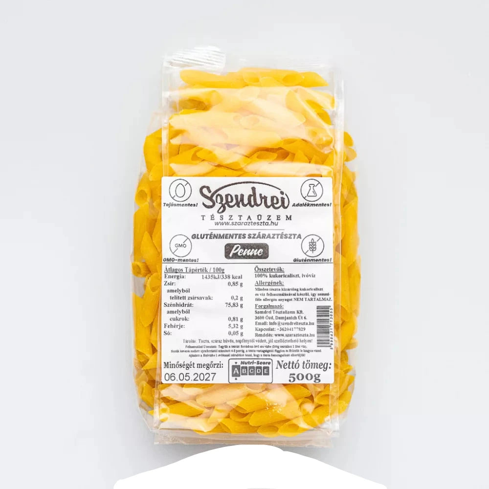 Gluténmentes Penne 500gr. - Szendrei Száraztészta