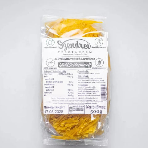 Gluténmentes Rövid Szélesmetélt 500gr. - Szendrei Száraztészta