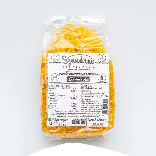 Gluténmentes Szarvacska 500gr. - Szendrei Száraztészta
