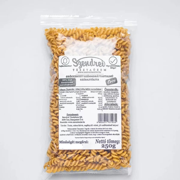Csökkentett Szénhidráttartalmú Orsó 250gr. - Szendrei Száraztészta