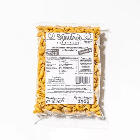 Csökkentett Szénhidráttartalmú Szarvacska 250gr. - Szendrei Száraztészta