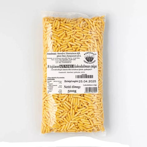8 Tojásos Szendrei Lakodalmas Csiga Száraztészta 500gr.
