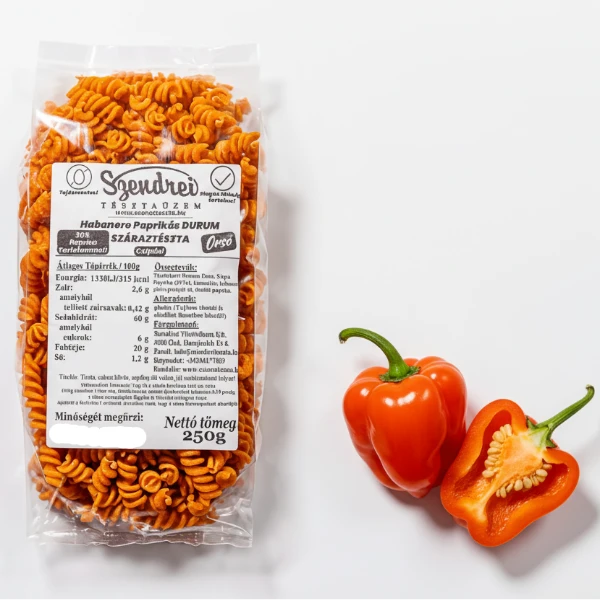 Durum Szendrei Habaneros Orsó Száraztészta 250gr. - 30% zöldségtartalommal