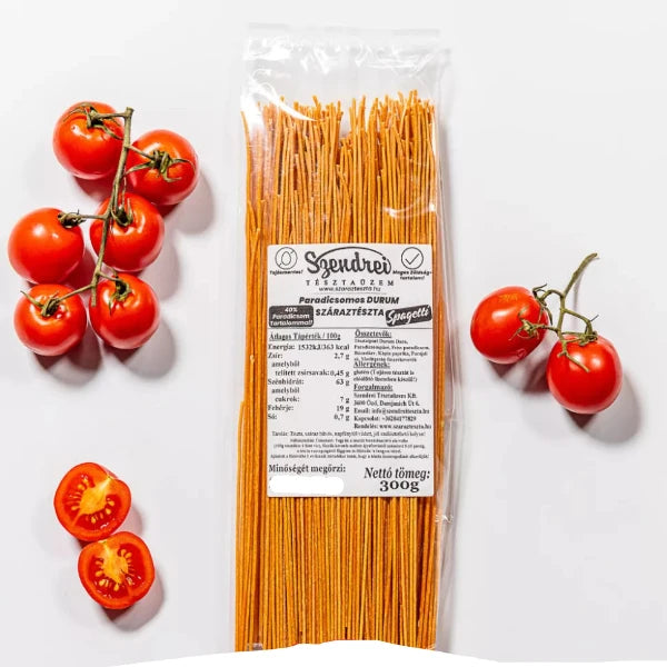 Durum Szendrei Paradicsomos Spagetti Száraztészta 300gr. - 40% zöldségtartalommal