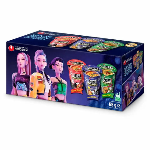 Nongshim K-Pop Demon Hunters Limited Edition poharas instant ramen válogatás 3 db-os pack 3x68g
