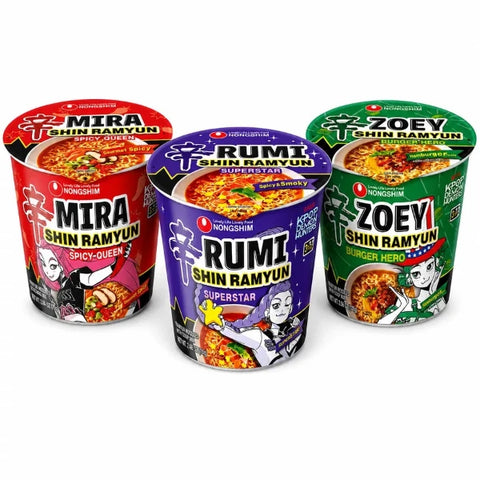Nongshim K-Pop Demon Hunters Limited Edition poharas instant ramen válogatás 3 db-os pack 3x68g