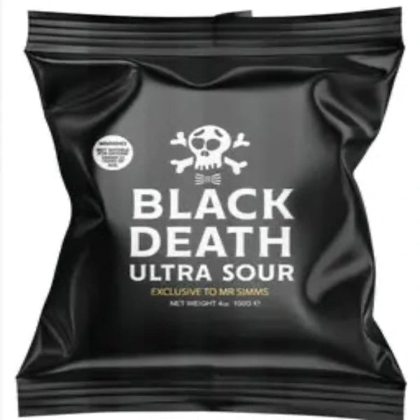 Black Death Ultra Sour - Exclusive to Mr Simms - citromos savanyú cukor 100g