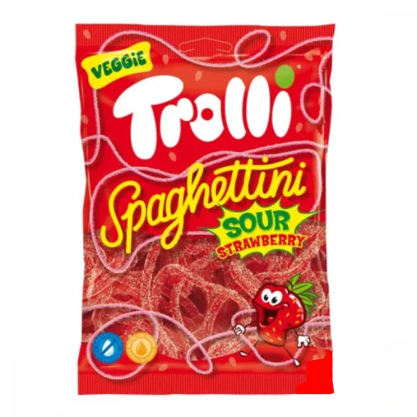 Trolli Spaghettini sour strawberry 100 gr