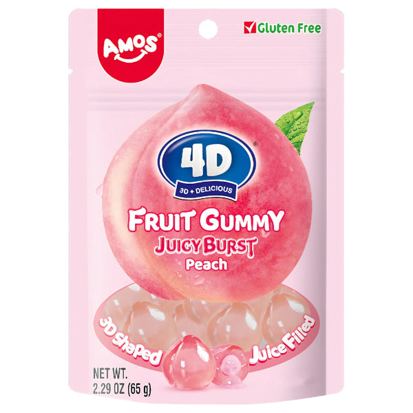 Amos JuicyBurst Őszibarackos Fruit Gummy 65 gr