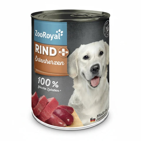 ZooRoyal nedves kutyaeledel marhahús + kacsaszívek, 400g
