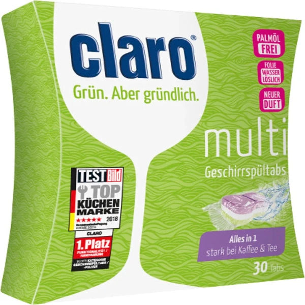 Claro Mosogatógép Tabletta, All In One, Kávé és teafoltokra 30 Tabletta