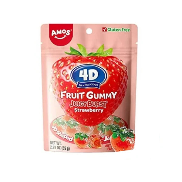 Amos Strawberry Burst Fruit Gummy 65 gr