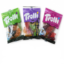 Trolli mini egyesével csomagolt Halloween dekoratív gumicukrok.