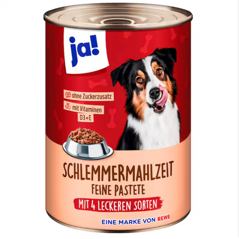 Ja! nedves kutyaeledel Ínyenc menü öt finom fajtával 400g