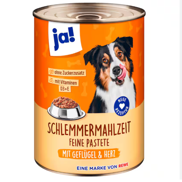 Ja! Nedves kutyaeledel Ínyenc menü szívvel és szárnyassal 400g