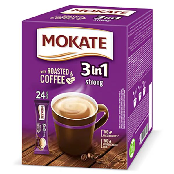 Mokate box 3in1 strong with roasted coffee 24x17g
