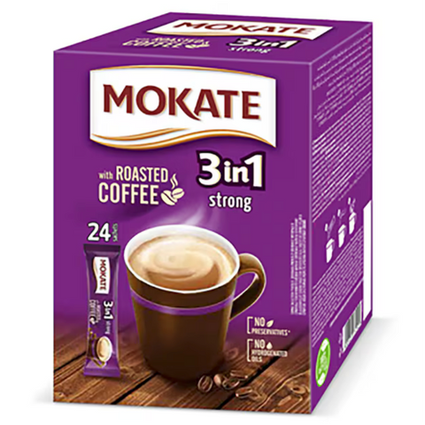 Mokate box 3in1 strong with roasted coffee 24x17g