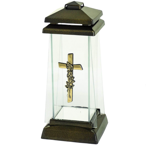 Arany kegyeleti mécses Kereszt 27cm