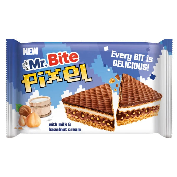 Tören Mr. Bite PIXEL Tejes ostyás csoki szelet mogyorós 30 gr