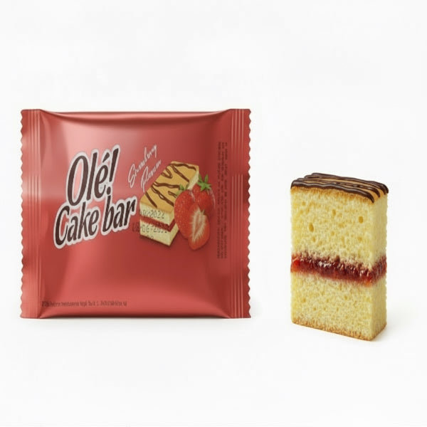Olé Cake bar piskota szelet epres krémmel