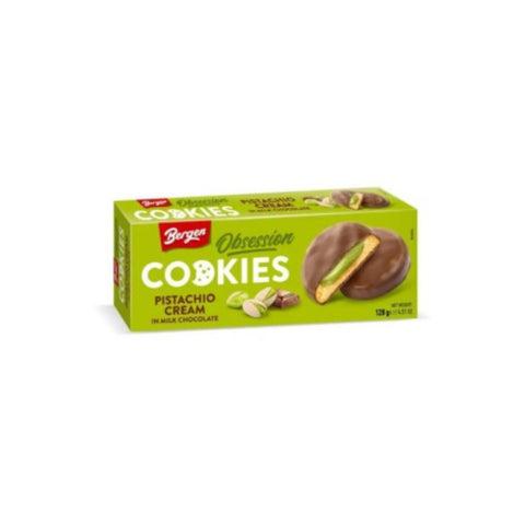 Bergen Cookies Pistachio Cream in milk Chocolate 128 gr