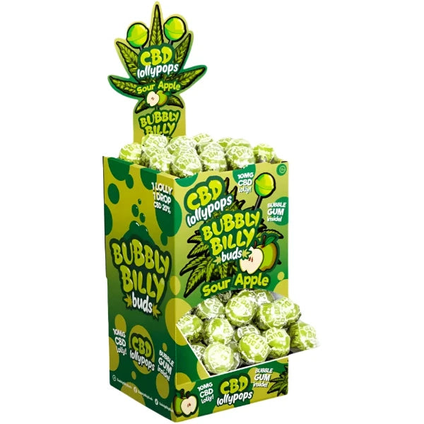 Bubbly Billy Apple Lollies with Bubblegum Inside CBD-s