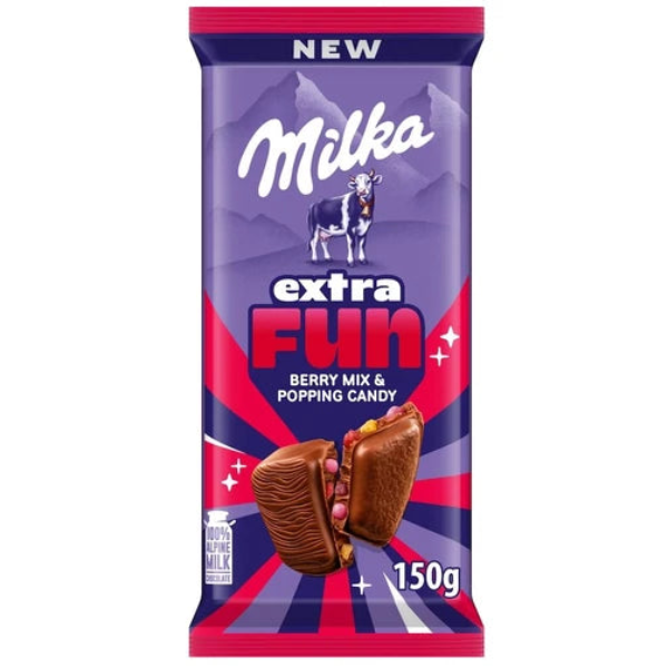 Milka csokoládé ExtraFunbogyós gyümölcs ízű 150g