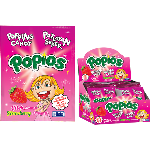 Popios pattogos cukorka eper 40g