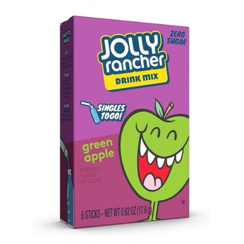 Jolly rancher Drink Mix single Green apple 6x2.9