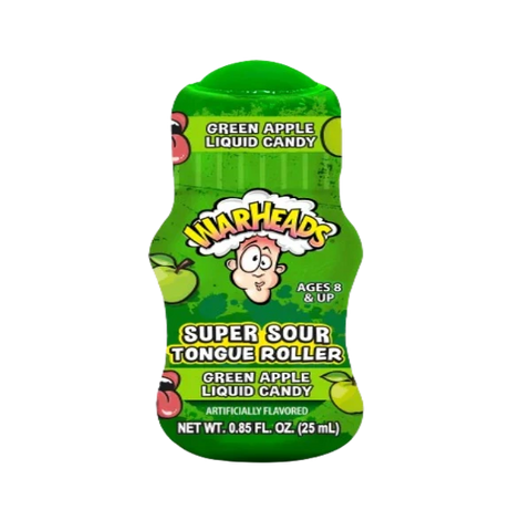 Warheads Super Sour Tongue Roller stift formájú savanyú édesség 25ml Zöld alma
