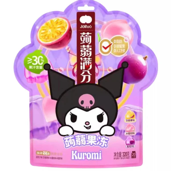 Sanrio Kuromi Konjac zselé Vegyes Gyümölcszselével Tasak 320g